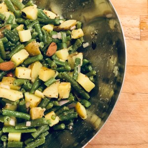 Salade,Haricots verts,Pommes de terre,Echalotes, Recette, Blog