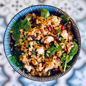 Salade - petit épeautre - grenade - veggie - blog - épinard
